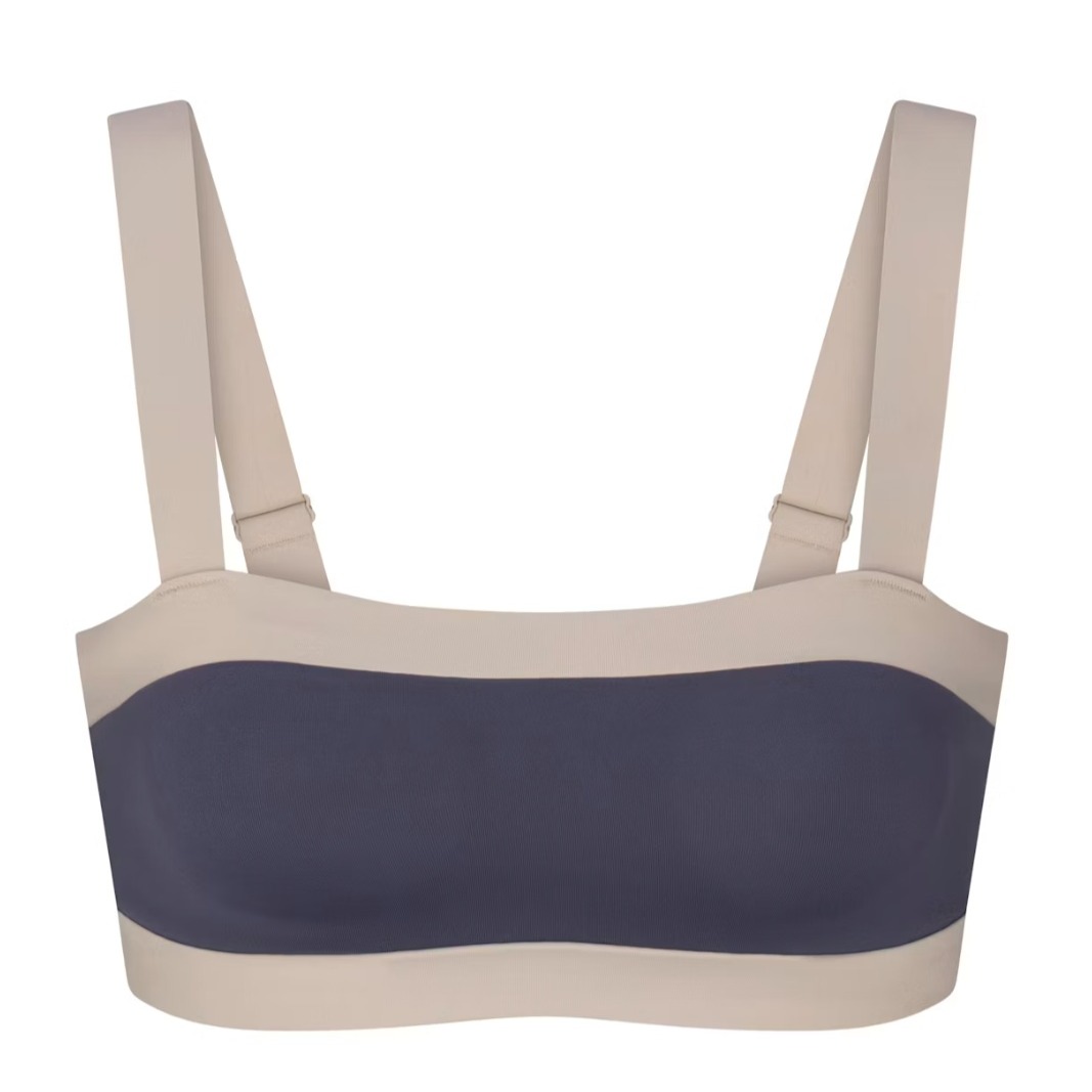 Skims Matte Shine Mix Straight Neck Bra Deep Royal Stone Ba-Bra-9710w Medium